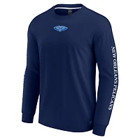 T-shirt à manches longues pour homme Fanatics Navy New Orleans Pelicans Elements Strive