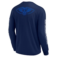 T-shirt à manches longues pour homme Fanatics Navy New Orleans Pelicans Elements Strive
