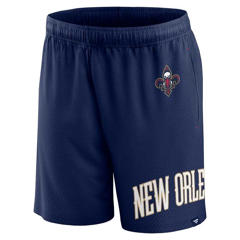 Men's Fanatics Navy New Orleans Pelicans Free Throw Mesh Shorts