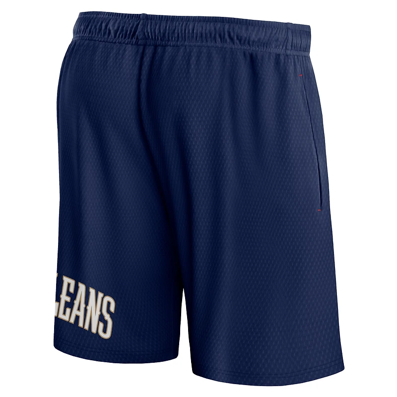 Men's Fanatics Navy New Orleans Pelicans Free Throw Mesh Shorts