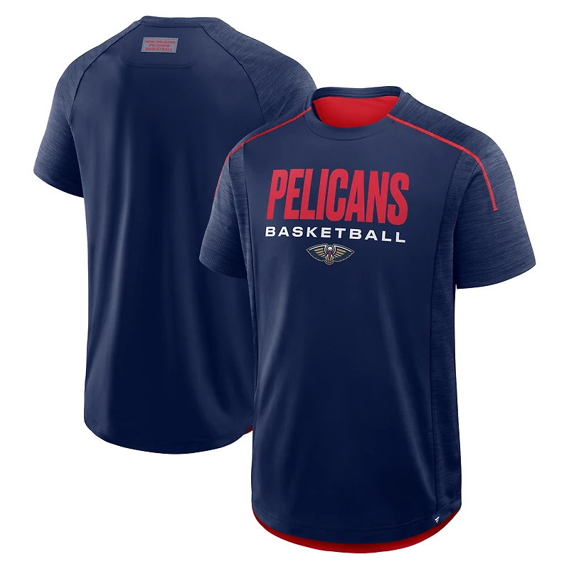 T-shirt d'entraînement de passe entrante pour homme Fanatics Navy New Orleans Pelicans