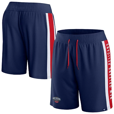 Short en maille emblématique Fanatics pour hommes, bleu marine, New Orleans Pelicans Referee