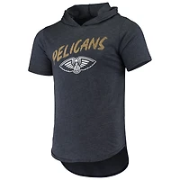 T-shirt à capuche tri-mélange Fanatics Zion Williamson Heathered Navy New Orleans Pelicans pour hommes