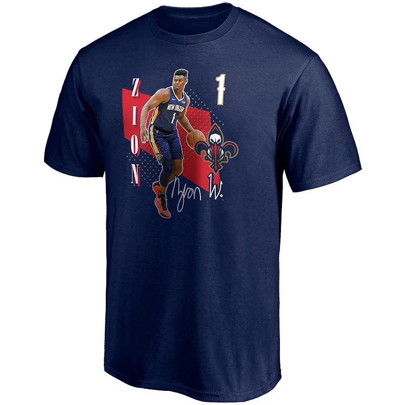 T-shirt Pick & Roll New Orleans Pelicans Fanatics Zion Williamson pour hommes, bleu marine