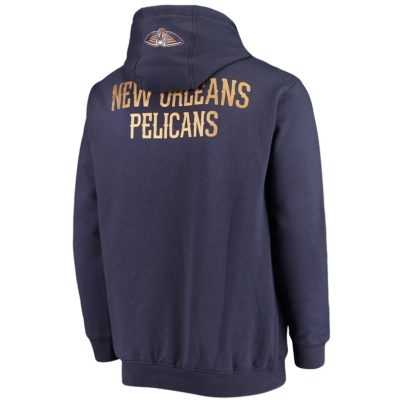 Men's Fanatics Zion Williamson Navy New Orleans Pelicans Player Name & Number Full-Zip Hoodie Jacket