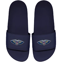 Sandales à enfiler ISlide bleu marine pour hommes, motif devise principale des Pelicans de la Nouvelle-Orléans