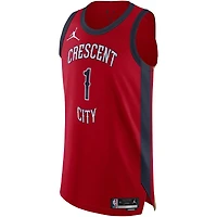 Maillot authentique Jordan Brand Zion Williamson rouge des Pélicans de la Nouvelle-Orléans pour hommes - Édition Association