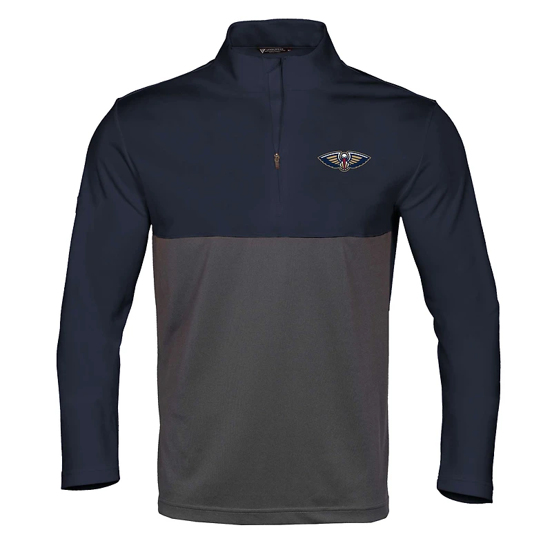 Men's Levelwear Navy/Gray New Orleans Pelicans Pursue Quarter-Zip Pullover