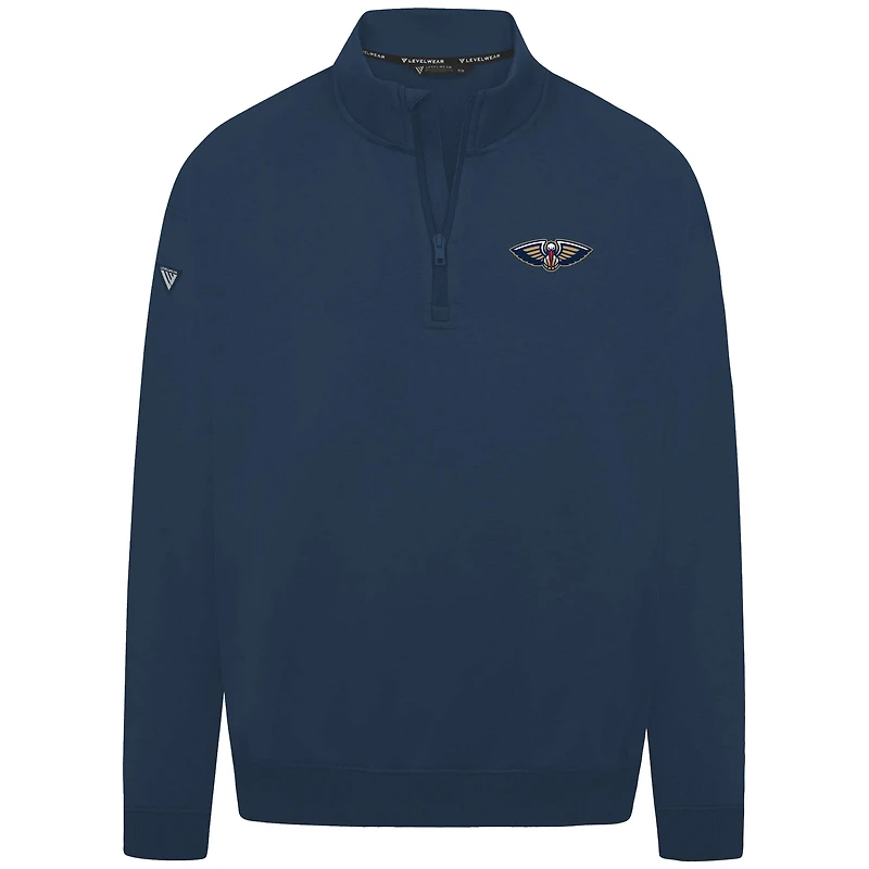 Pull Murray à fermeture éclair quart de tour bleu marine pour homme, Levelwear, New Orleans Pelicans