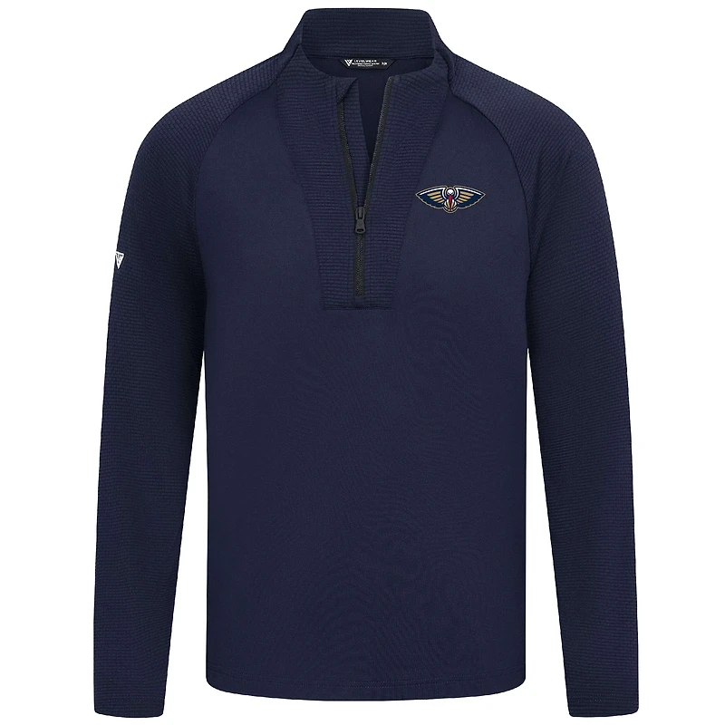 Haut à fermeture éclair quart de tour pour homme Levelwear bleu marine New Orleans Pelicans Volley