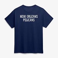 Men's Logo Athletic Navy New Orleans Pelicans Wordmark T-Shirt