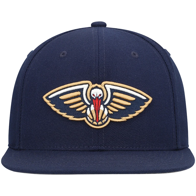 Men's Mitchell & Ness Navy New Orleans Pelicans Ground 2.0 Snapback Hat