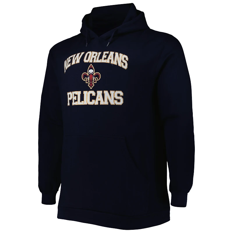 Men's Navy New Orleans Pelicans Big & Tall Heart Soul Pullover Hoodie