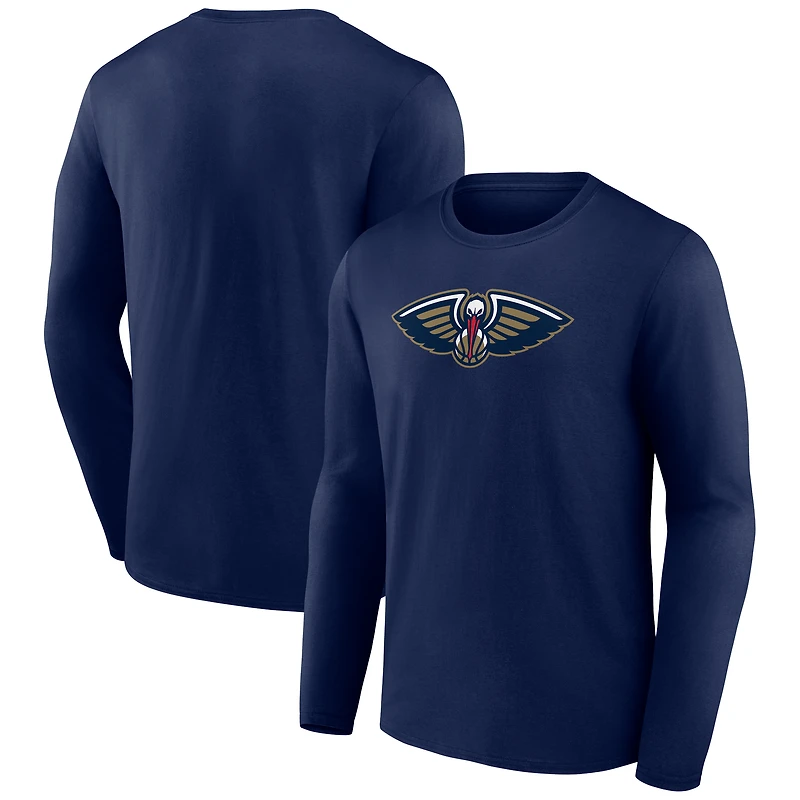 Men's Navy New Orleans Pelicans Primary Logo Long Sleeve T-Shirt