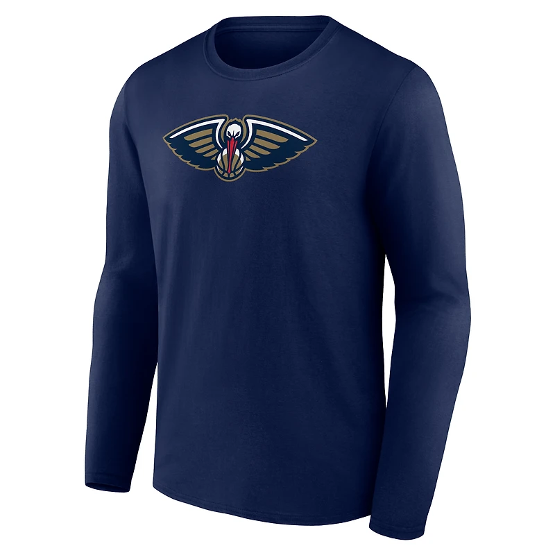 Men's Navy New Orleans Pelicans Primary Logo Long Sleeve T-Shirt