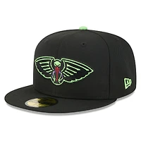 Casquette ajustée New Era 59FIFTY noire pour homme, édition City 2025/26 des Orleans Pelicans