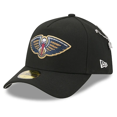 Men's New Era Black Orleans Pelicans 2026 NBA Draft On-Stage Crystal A-Frame 59FORTY Fitted Hat
