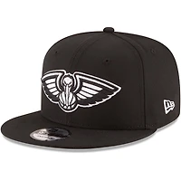 Casquette New Era 9FIFTY ajustable à logo noir et blanc des Pelicans de la Nouvelle-Orléans pour homme