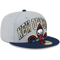 Men's New Era Gray/Navy Orleans Pelicans Tip-Off Two-Tone 59FIFTY Fitted Hat