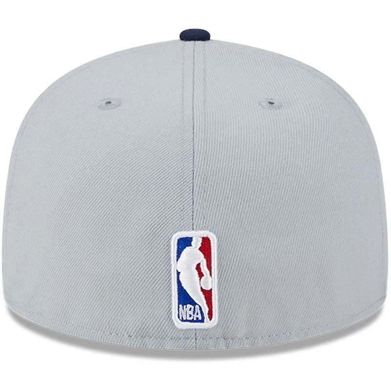 Men's New Era Gray/Navy Orleans Pelicans Tip-Off Two-Tone 59FIFTY Fitted Hat