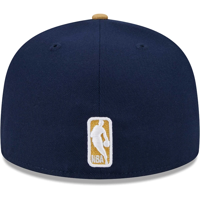 Men's New Era Navy/Gold Orleans Pelicans Gameday Gold Pop Stars 59FIFTY Fitted Hat