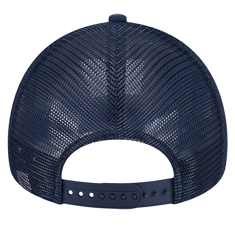 Men's New Era Navy/Gold New Orleans Pelicans Tip Off A-Frame Trucker 9FORTY Adjustable Hat