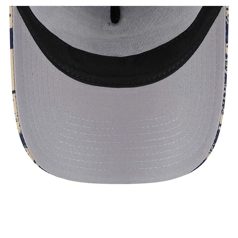 Men's New Era Navy/Gold New Orleans Pelicans Tip Off A-Frame Trucker 9FORTY Adjustable Hat