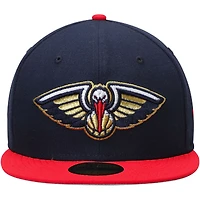 Casquette ajustée New Era bleu marine/rouge Orleans Pelicans 59FIFTY pour homme