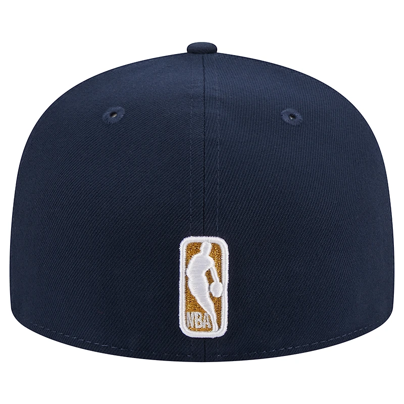 Men's New Era Navy Orleans Pelicans Chainstitch Logo Pin 59FIFTY Fitted Hat