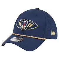 Men's New Era Navy Orleans Pelicans Featherweight Poly Rope Flex 39Thirty Hat