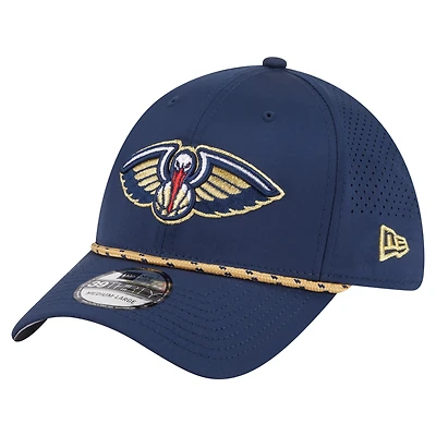 Men's New Era Navy Orleans Pelicans Featherweight Poly Rope Flex 39Thirty Hat