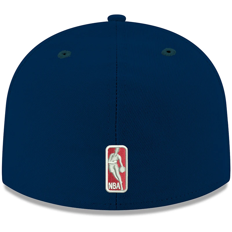 Casquette ajustée New Era 59FIFTY pour homme, bleu marine, couleurs officielles des Pelicans de La Nouvelle-Orléans