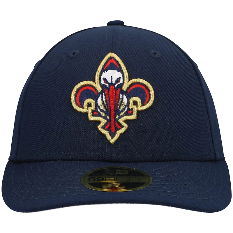 Casquette ajustée 59FIFTY à profil bas avec logo de l'équipe New Orleans Pelicans Era pour homme, bleu marine