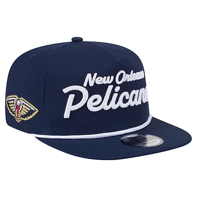Men's New Era Navy New Orleans Pelicans Team Text Golfer Snapback Hat