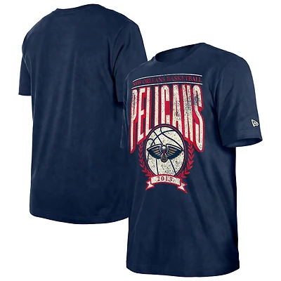 Men's New Era  Navy Orleans Pelicans Throwback Vintage Boxy Mineral Wash T-Shirt