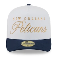 Casquette ajustée New Era 59FIFTY pour homme, modèle A-Frame, blanc/bleu marine, Orleans Pelicans, draft NBA 2025