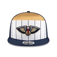 Men's New Era  White/Navy New Orleans Pelicans 2025 NBA Tip Off Split Panel 9FIFTY Snapback Hat
