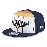 Men's New Era  White/Navy New Orleans Pelicans 2025 NBA Tip Off Split Panel 9FIFTY Snapback Hat