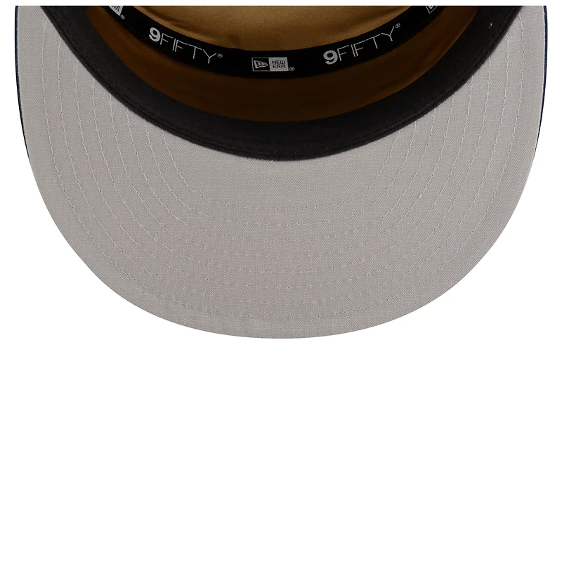 Casquette New Era blanche/bleu marine New Orleans Pelicans 2025 NBA Tip Off Split Panel 9FIFTY Snapback pour homme