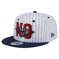 Casquette snapback New Era blanche New Orleans Pelicans Deceptor à fines rayures 9FIFTY pour homme