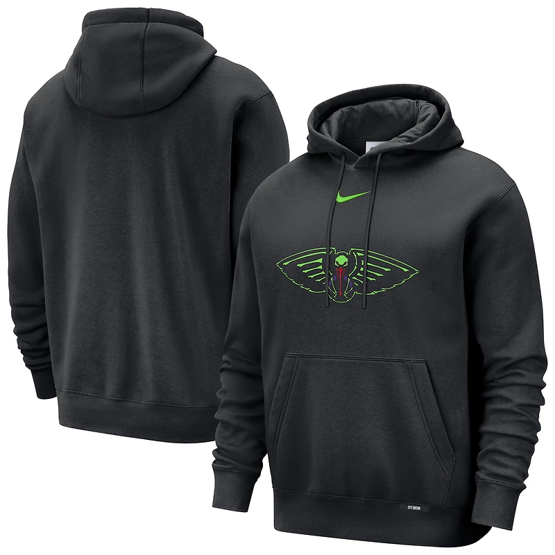 Sweat à capuche Nike noir pour homme New Orleans Pelicans 2025/26 City Edition Essential Logo Remix