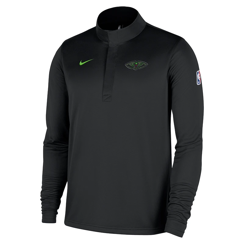 Haut Nike noir New Orleans Pelicans 2025/26 City Edition Remix Authentic Coaches Dri-FIT à demi-zip pour homme