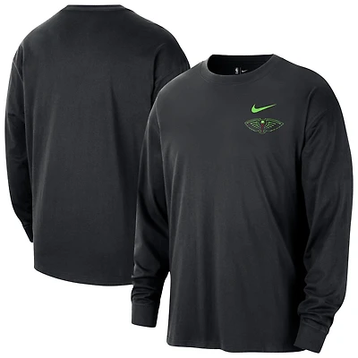T-shirt à manches longues Nike New Orleans Pelicans City Edition Remix Essential Logo noir pour homme