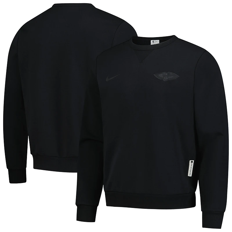 Sweat-shirt Nike noir authentique des New Orleans Pelicans pour homme, édition standard, Dri-FIT