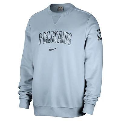 Sweat-shirt Nike bleu clair New Orleans Pelicans Courtside Standard Issue Performance pour homme