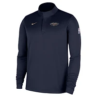 Haut Nike bleu marine New Orleans Pelicans 2025/26 Authentic Coaches à quart de zip Dri-Fit pour homme