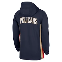 Men's Nike  Navy New Orleans Pelicans Authentic On Court Zone Quarter-Zip Dri-FIT Hoodie Jacket