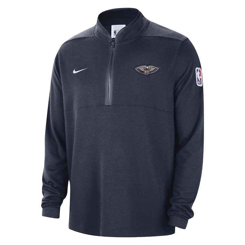 Men's Nike Navy New Orleans Pelicans Authentic Performance Half-Zip Jacket