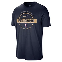 T-shirt d'entraînement Nike bleu marine des New Orleans Pelicans pour homme