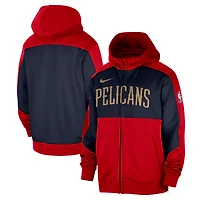 Sweat à capuche entièrement zippé Nike New Orleans Pelicans Authentic On-Court Showtime Performance pour homme